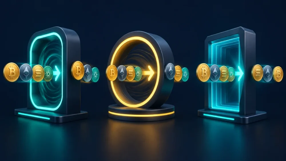 Three crypto exchange portals compared side by side