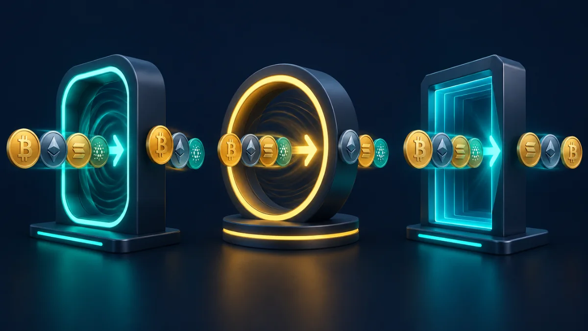 Three crypto exchange portals compared side by side